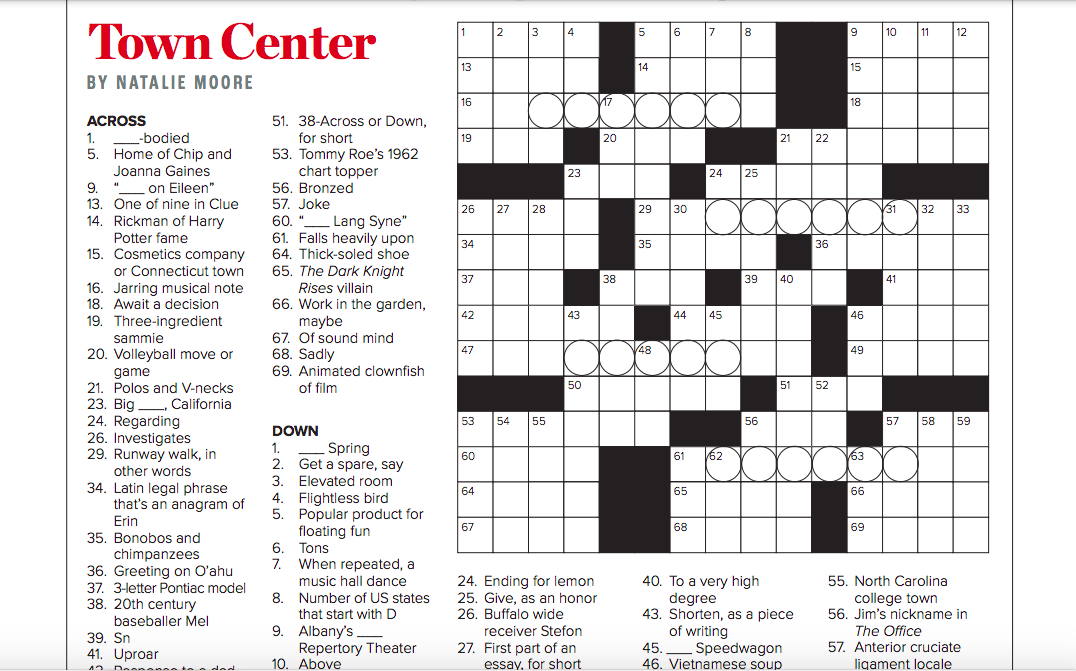 Crossword Puzzle Answer Key Winter 2023 Capital Region Living Magazine