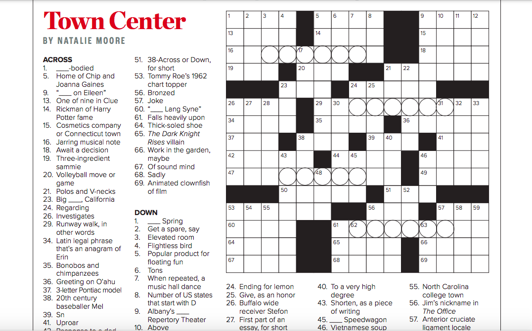 NYT Crossword Clues: Capital city near Kangaroo Island - The New York Times